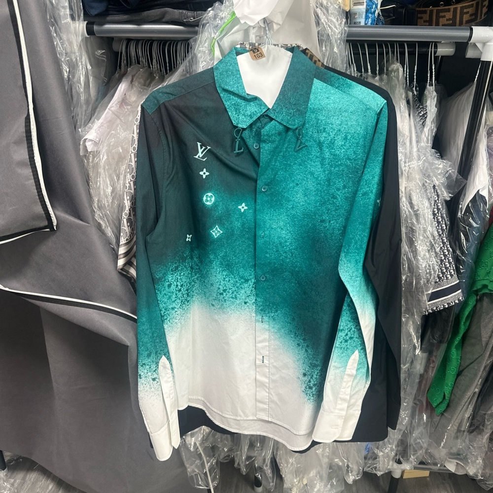 Louis Vuitton Teal and White Shirt
